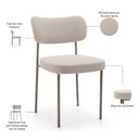 Ver imagem 4 de Kit 02 Cadeiras para Sala de Jantar Melina Base Arena L02 Bouclê Creme - Lyam Decor
