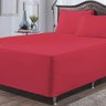 Jogo de Lençol para Cama Box Complet Vinho Queen 03 Peças - Malha 100% Algodão - 1