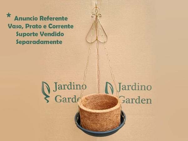 VASO PARA PLANTA XAXIM Nº3 COM PRATO E CORRENTE 03 KIT - 4
