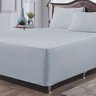 Jogo de Lençol para Cama Box Complet Cinza Solteiro 02 Peças - Malha 100% Algodão - 1