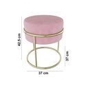 Ver imagem 4 de Puff Luxo Rubi Pés em Aço Decorativo Banco Closet Sala Hall Quarto Penteadeira Premium Cor Rosa