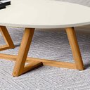 Ver imagem 3 de Mesa de Centro Pequena Moderna Off White Madeira Classic Tebarrot