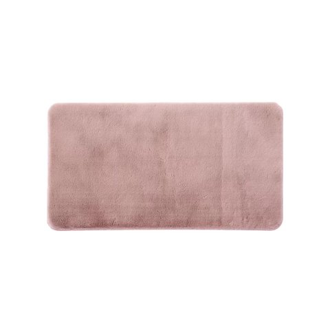 Tapete Passadeira Pele de Coelho Antiderrapante Melody - Jolitex - Rosa - 66x180cm