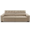 Sofá Retrátil e Reclinável 3 Lugares com Molas 2,10m Julia Suede Bege Madelina Decor - 3