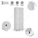 Ver imagem 4 de Armário Roupeiro Locker Guarda-Volume de Aço 4 Portas Pequenas com Fecho para Cadeado Vestiário Academia Cinza