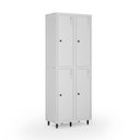 Ver imagem 2 de Armário Roupeiro Locker Guarda-Volume de Aço 4 Portas Pequenas com Fecho para Cadeado Vestiário Academia Cinza
