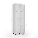Ver imagem 3 de Armário Roupeiro Locker Guarda-Volume de Aço 4 Portas Pequenas com Fecho para Cadeado Vestiário Academia Cinza