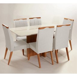 Mesa de jantar + 6 cadeiras Paris Tampo Atenas 180 cm A 12 - 1