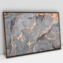 Ver imagem 1 de Quadro Decorativo em Canvas Abstrato Mármore Cinza Perolado TaColado Moldura Flutuante 4,5cm Freijó 