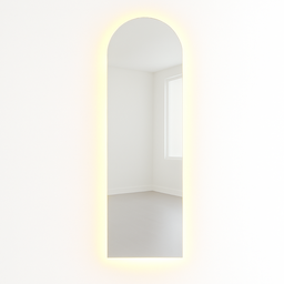 Espelho Grande 150x40cm C/led Corpo Inteiro sem Moldura Suporte Parede Base Reta Designer Luxo - 2