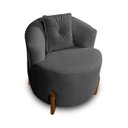 Ver imagem 1 de Poltrona Orgânica Pé de Madeira para Sala Confortável e Reforçada Bouclé