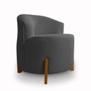 Ver imagem 4 de Poltrona Orgânica Pé de Madeira para Sala Confortável e Reforçada Bouclé