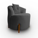 Ver imagem 3 de Poltrona Orgânica Pé de Madeira para Sala Confortável e Reforçada Bouclé