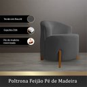 Ver imagem 2 de Poltrona Orgânica Pé de Madeira para Sala Confortável e Reforçada Bouclé