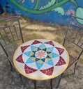 Ver imagem 2 de Mesa em Mosaico Mandala Indiana I Cerâmica - Somente o Tampo 120cm