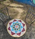 Ver imagem 1 de Mesa em Mosaico Mandala Indiana I Cerâmica - Somente o Tampo 120cm
