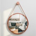 Ver imagem 2 de Espelho Redondo Adnet Decorativo Suspenso com Alça 60cm + Suporte Cobre com Alça Caramelo