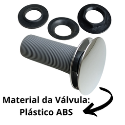 Kit C/ 10 Válvula Ralo Click 7/8 Abs P/ Pia e Cuba Cromado - 7