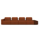 Ver imagem 6 de Sofá Ilha com Encosto e Almofadas Móveis Olimpo 505cm Modulado Linho/PU Terracota/Marrom G45 - Gran