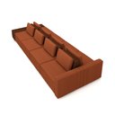 Ver imagem 5 de Sofá Ilha com Encosto e Almofadas Móveis Olimpo 505cm Modulado Linho/PU Terracota/Marrom G45 - Gran