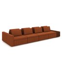 Ver imagem 2 de Sofá Ilha com Encosto e Almofadas Móveis Olimpo 505cm Modulado Linho/PU Terracota/Marrom G45 - Gran