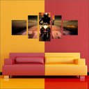 Ver imagem 2 de Quadro Decorativo Motos Antigas Vintage Quartos Salas Interiores Mosaico 5 Peças Com Moldura