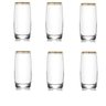 Jogo de Copos 6 Peças Borda Dourada Long Drink 390 Ml - Mimo - 1
