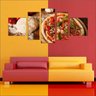Quadro Decorativo Pizzarias Pizza Restaurantes Gourmet Interiores Mosaico 5 Peças Com Moldura - 2