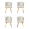 Kit 4 Cadeiras para Mesa de Jantar Flor - Balaqui Decor Cor:bege - 1