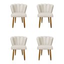 Ver imagem 1 de Kit 4 Cadeiras para Mesa de Jantar Flor - Balaqui Decor Cor:bege