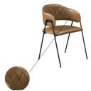 Ver imagem 2 de Conjunto 2 Cadeiras Veneza Aço Carbono Estofado Sintético Caramelo C&m Decor