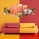 Ver imagem 3 de Quadro Decorativo Sushi Salmão Restaurantes Gourmet Interiores Mosaico 5 Peças Com Moldura