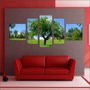 Ver imagem 4 de Quadro Decorativo Natureza Paisagem Árvores Salas Interiores Mosaico 5 Peças Com Moldura