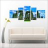 Quadro Decorativo Natureza Paisagem Stonehenge Salas Interiores Mosaico 5 Peças Com Moldura - 2