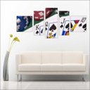 Ver imagem 1 de Quadro Decorativo Pôquer Baralho Esporte Salas De Jogos Interiores Mosaico 5 Peças Com Moldura