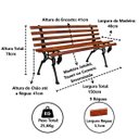 Ver imagem 3 de Banco de Jardim Cavalo em Ferro 9 Réguas Madeira Verniz Unicláudio 00081ervx9uc