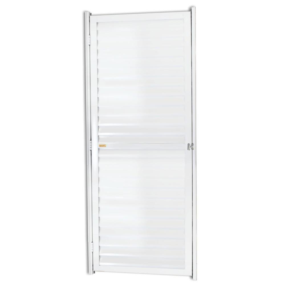 Porta Veneziana Direita Em Alumínio Linha 25 180X60Cm Branca