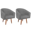 Ver imagem 1 de Kit 02 Poltronas Decorativas Sala de Estar Recepção Luiza Pés Palito Suede - ADJ Decor KIT 2 POLTRON