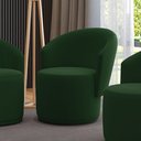 Ver imagem 2 de Poltrona Decorativa Orgânica Fixa para Sala Malu Suede Verde M11 - D’Rossi