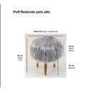Ver imagem 5 de Puff Banqueta Decorativo Pés Madeira Rosê