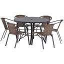 Ver imagem 2 de 6 Cadeiras Floripa e Mesa Tampo Ripado Aluminio Piscina Jardim Trama Original