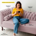 Ver imagem 3 de Divã Recamier Lavínia Clássico 120cm Capitonê com Pés de Madeira Veludo Rosé - Desk Design