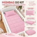 Ver imagem 4 de Kit de Berço 03 Pçs Malha 100% Algodão Rosê