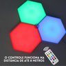 Kit 3 Luminária LED RGB Hexagonal Modular Parede Decoração com Controle Remoto - 6