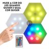 Kit 3 Luminária LED RGB Hexagonal Modular Parede Decoração com Controle Remoto - 3