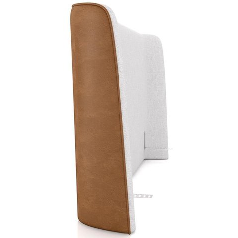 Cabeceira Casal Nilo 140cm com Cama Pés Madeira Suném P05 Couríssimo Whisky Bouclê Cru - Lyam
