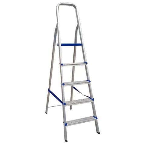 ESCADA DOMÉSTICA DE ALUMÍNIO COM 05 DEGRAUS REAL ESCADAS