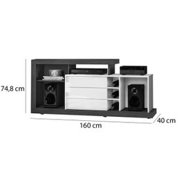 Rack para Tv 47 Polegadas Aquiles Trufa com Rodizios Dj Moveis - 6