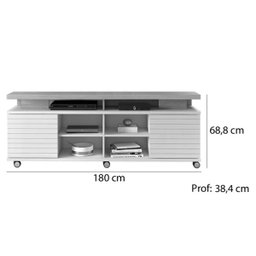 Bancada para Tv 70 Polegadas Jasmin Caiena Creme Dj Móveis - 5 Bancada para Tv 70 Polegadas Jasmin Caiena Creme Dj Móveis - 5