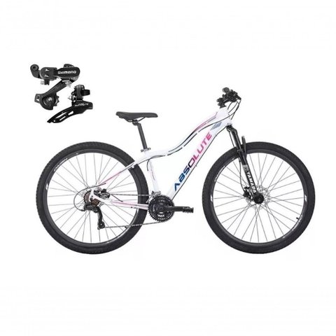 Bicicleta Feminina Aro 29 Absolute Hera 24V Alumínio Câmbios Shimano Freio a Disco Branco 17